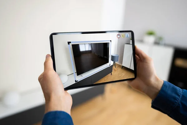 Smartphone Designer Εφαρμογή Τηλεόραση Επαυξημένης Πραγματικότητας — Φωτογραφία Αρχείου