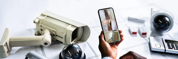 Home Sistema Monitoramento Vigilância Vídeo Intruso — Fotografia de Stock