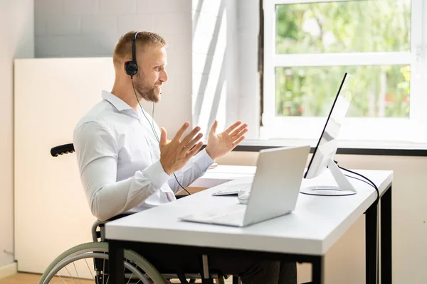 Online Virtuální Konference Webinar Nebo Školení Rozhovor Call — Stock fotografie