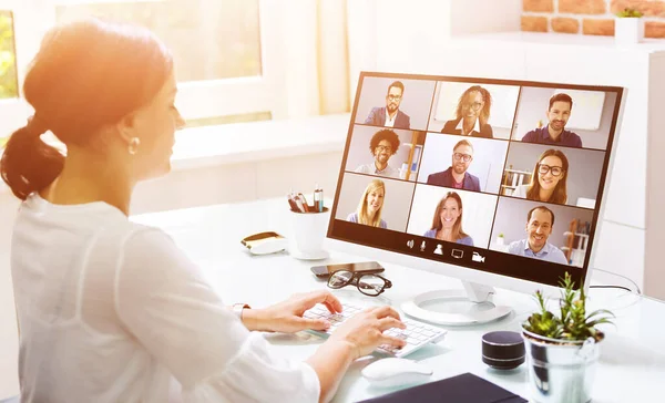 Video Konference Webinar Online Call Meeting Desktop — Stock fotografie