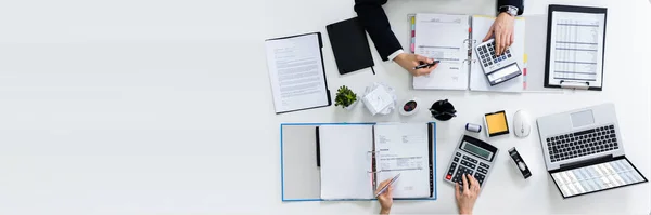 Contabilista Finanças Profissional Escritório Conselheiro Orçamento Com Factura — Fotografia de Stock