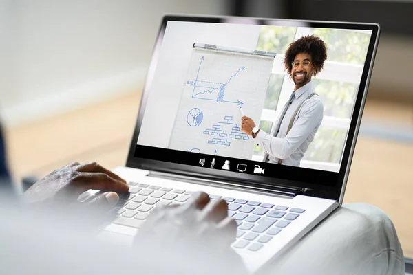 Sanal Çevrimiçi Eğitim Konferansı Webinar Veya Toplantı — Stok fotoğraf