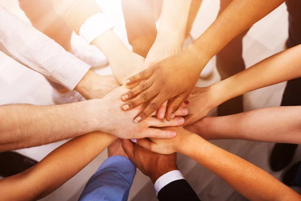 Professional Business Team Huddle Hands Diverse Group Management — Stock Photo, Image