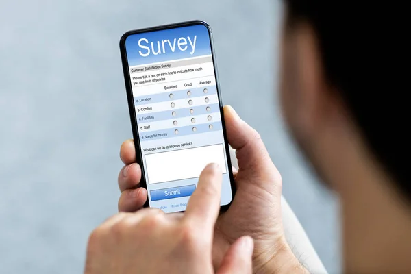 Formulaire Sondage Électronique Ligne Écran Téléphone — Photo