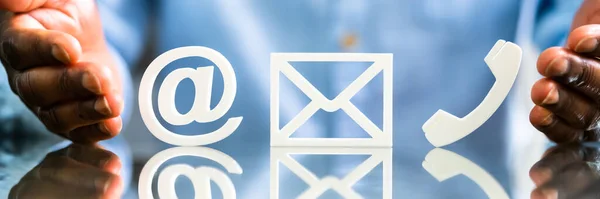 Contact Methods Icons Phone Email Post Icons — Stock Photo, Image