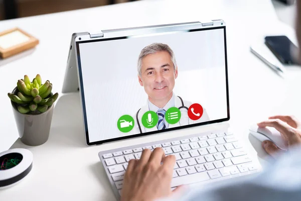 Webinar Für Die Medizinische Videokonferenz Digitale Gesundheitsfürsorge — Stockfoto