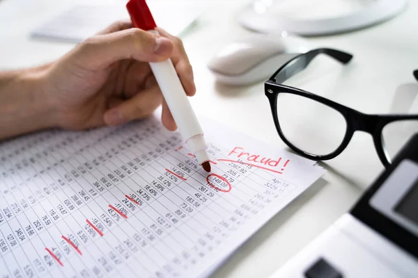 Verslag Van Het Financieel Fraudeonderzoek Accounting Tax Auditor — Stockfoto