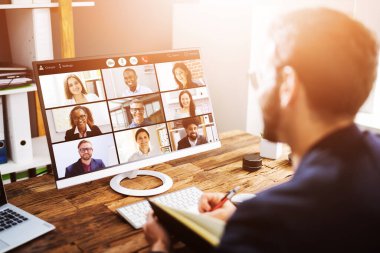 Video konferans görüşmesi. Uzaktan Öğrenme Dersi Video Konferansı