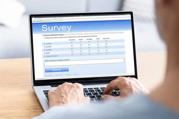 Online Feedback Business Survey Form Computer — Stock Photo, Image