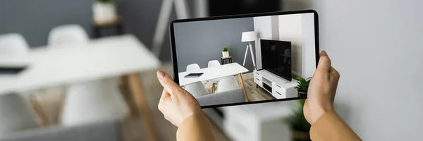 Real Estate House Virtual Tour Video Tablet — Φωτογραφία Αρχείου