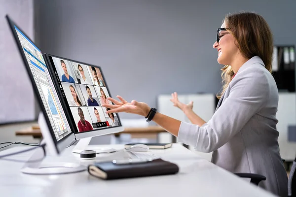 Corso Formazione Videoconferenze Virtuali Online Webinar Esecutivo — Foto Stock