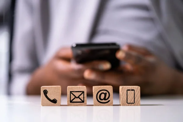 Contact Icons Phone Internet Email Mail — Stock Photo, Image