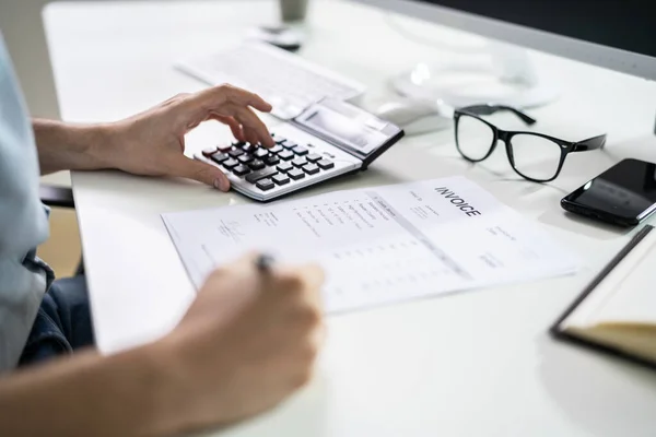 Public Account Tax Ledger Budget Using Calculator — Stock Photo, Image