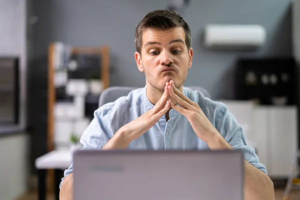 Pondering Thinking Professional Businessman Office Contemplative Man — Stock Photo, Image