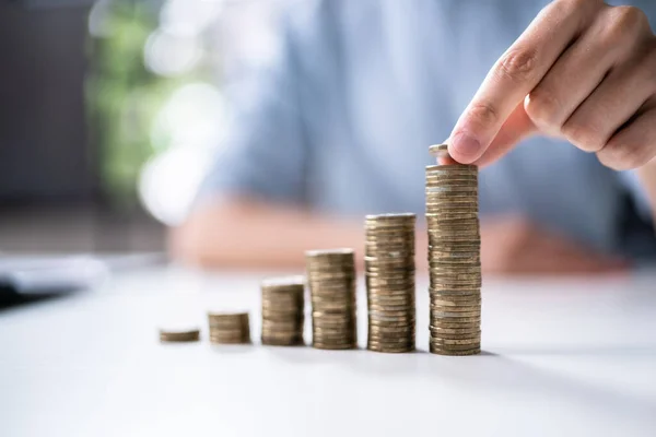 Geld Inflatie Munten Investeerder Die Rijkdom Bespaart — Stockfoto