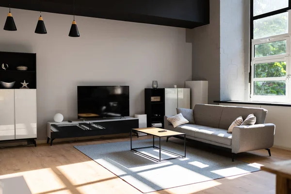 Furniture Interior Living Room Wooden Floor — Stok Foto
