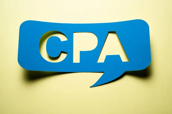 Cpa Certified Public Certified Accountant Znak Bańki Mowy — Zdjęcie stockowe