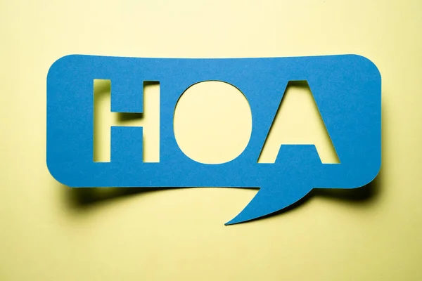 Hoa Homeowner Association Housing Community Speech Bubble Sign — Stock Photo, Image