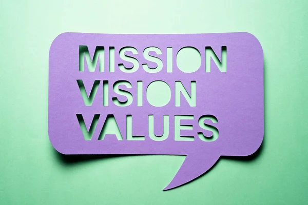 Mission Vision Values Business Statement Concept Sign — Stock Photo, Image