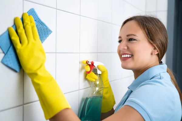 Groepsreiniging Reinigingsmuur Met Doekje — Stockfoto