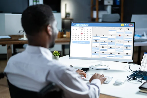 African American Doing Calendar Schedule Planning Business Agenda Office — Stock Photo, Image