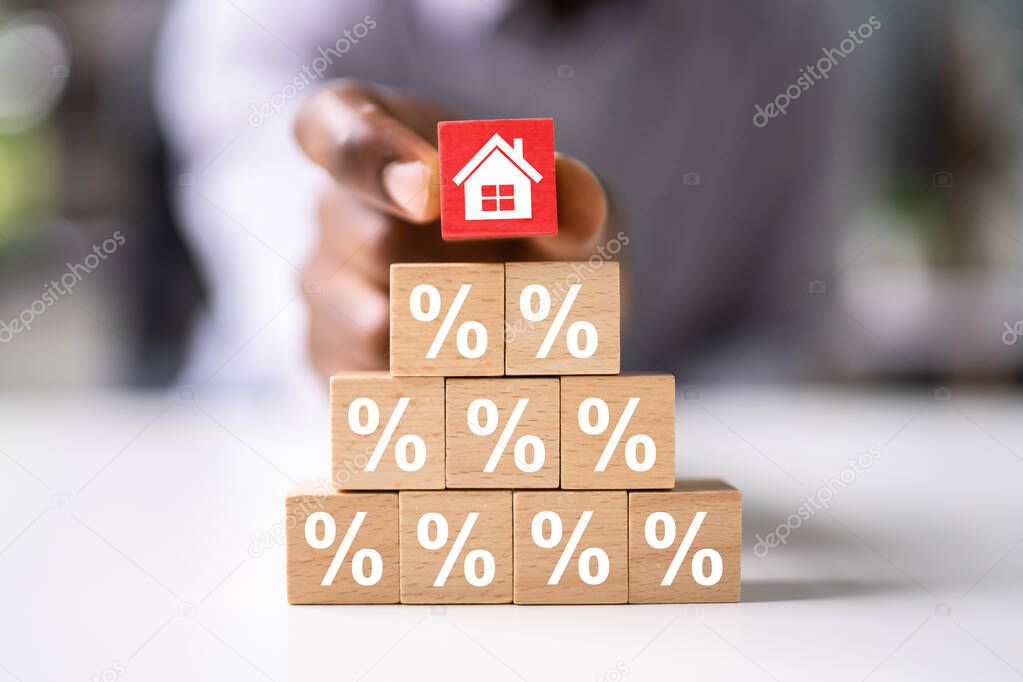 Real Estate Mortgage Percentage. House Credit Concept