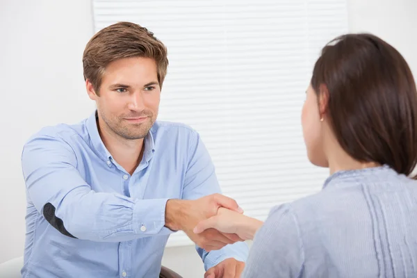 Candidate Shaking Hand With Businessman — Stock Photo, Image