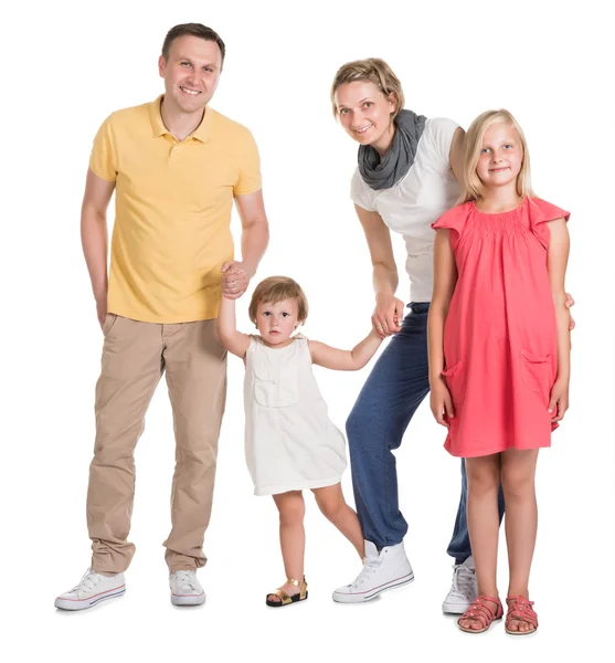 Familia joven feliz junto con los niños — Foto de Stock