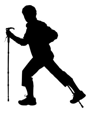 siluet fiyatı Hiking direkleri tutarak