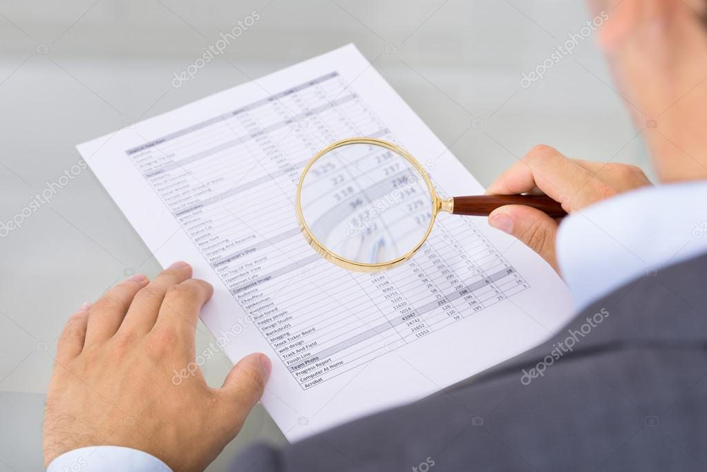 Auditor inspecting document