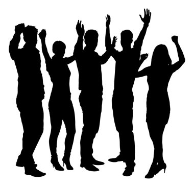 siluet iş adamları kaldırdı kollarını