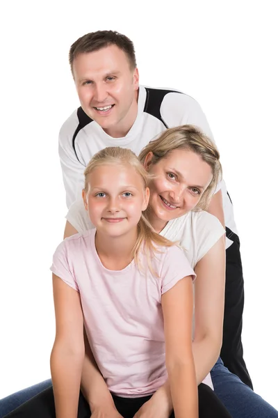 Jonge familie fitness samen doen — Stockfoto