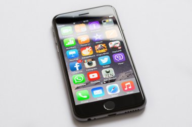 Apple iphone6 izole gri arka plan