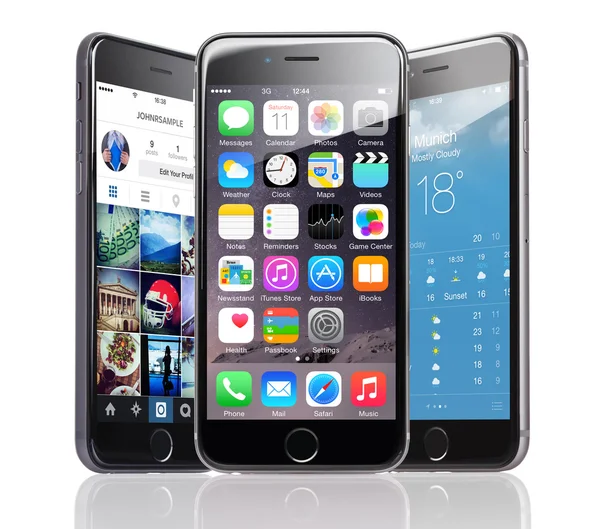 Apple iphones 6 mit verschiedenen Anwendungen — Stockfoto