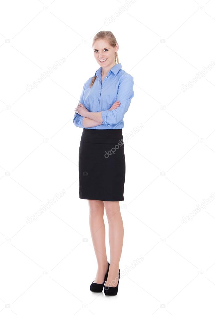 Businesswoman Standing Arms Crossed