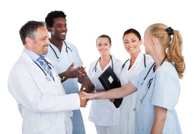 Doctors Making Handshake clipart