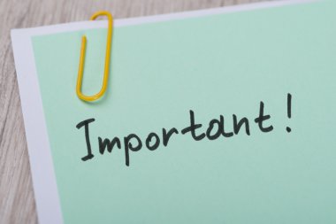 Önemli! Kağıt Not