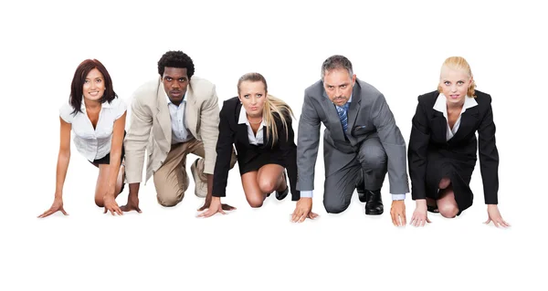 Empresários prontos para a corrida — Fotografia de Stock