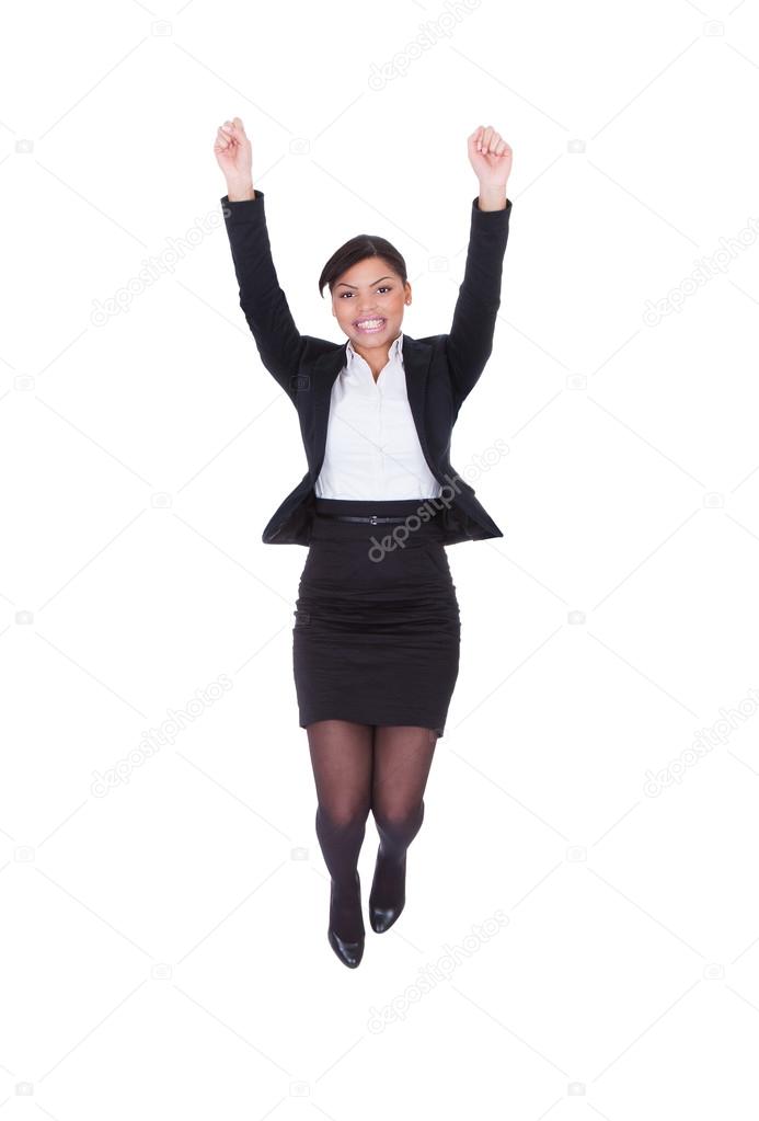 Businesswoman Jumping
