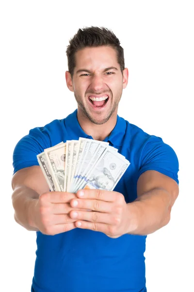 Man   Holding Money — Stock Photo, Image