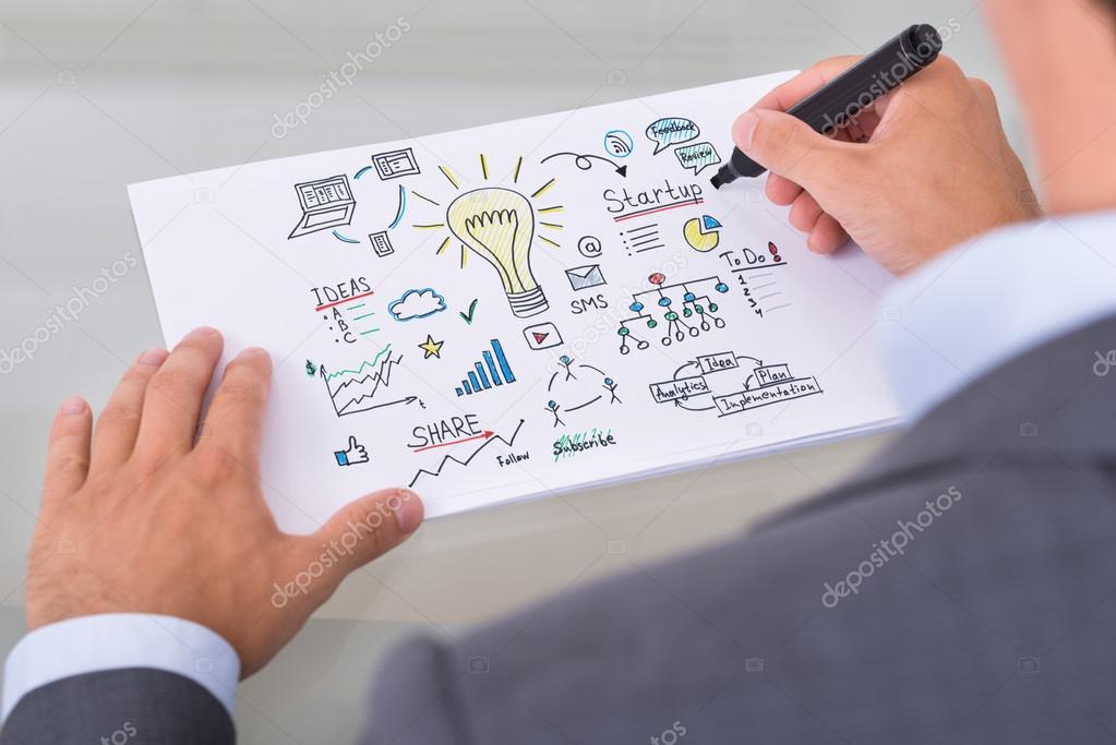 Businessman Preparing Startup Plan