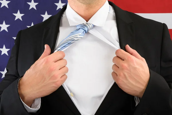 Businessman Tearing His Shirt — Stock Photo, Image