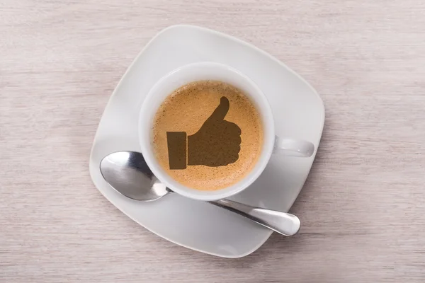 Coffee With Like Symbol — Stock Photo, Image