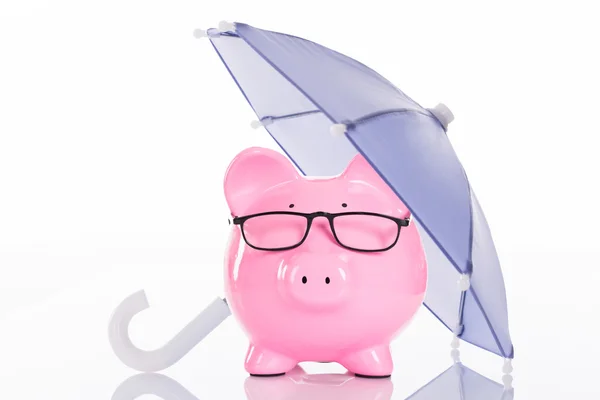 Piggybank Under Umbrella — Stock Photo, Image