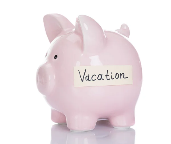 Piggybank With Vacation Label — Stock Photo, Image