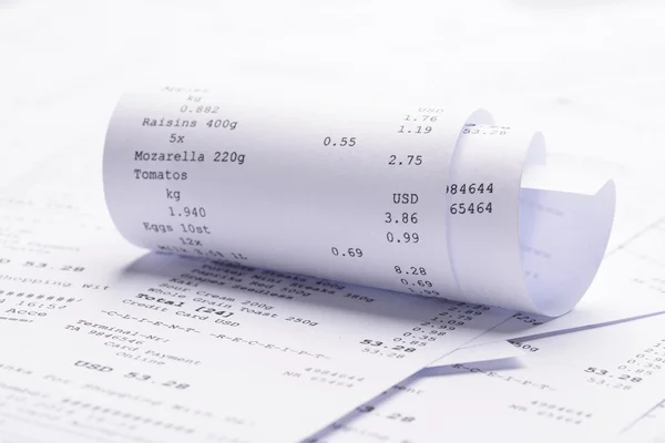 Rolled-up Receipt With Costs — Stock Photo, Image