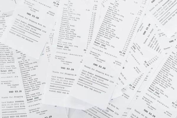 Collection Of Receipts — Stock Photo, Image