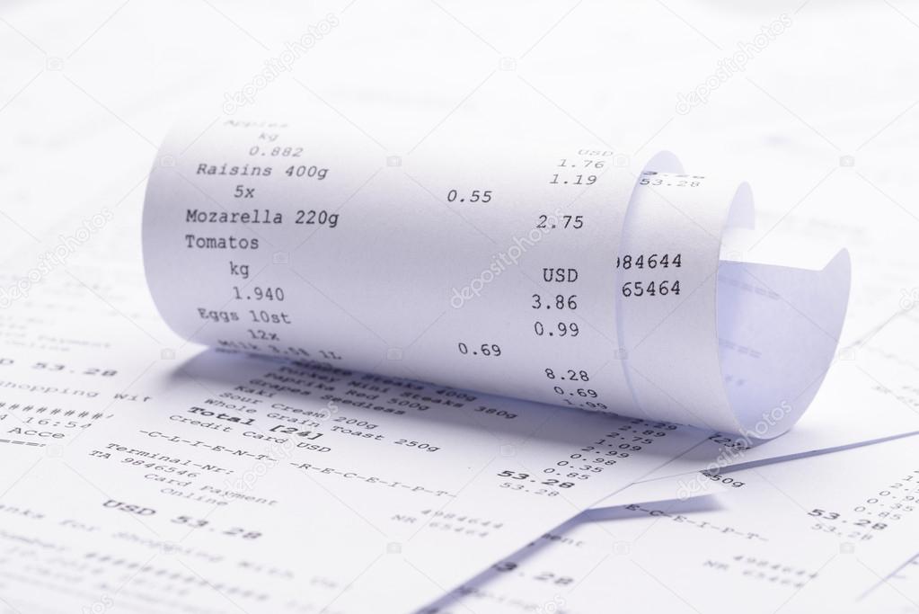 Rolled-up Receipt With Costs