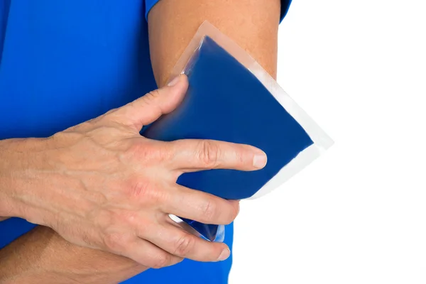Ice Gel Pack On Elbow — Stock Photo, Image