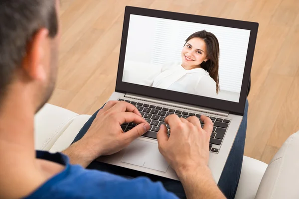 Man Having Video chat — Stock Photo, Image